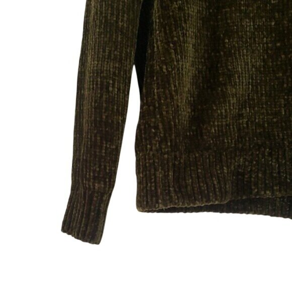 Philosophy Womens Knit Plush Velvet Olive Green Sweater Size S Warm Autumn Soft - Picture 2 of 8